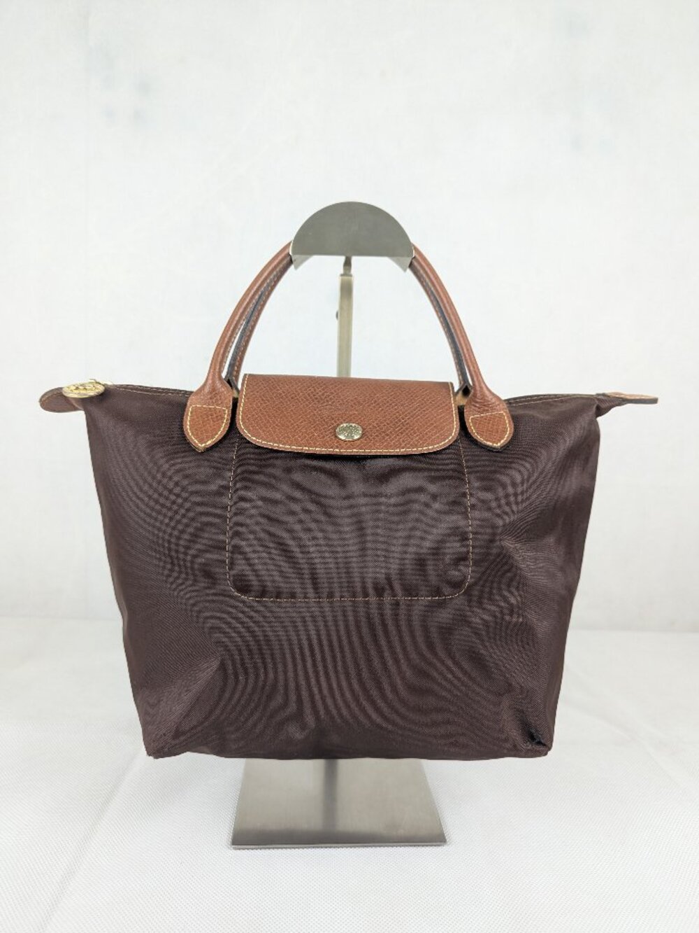 Longchamp Le Pliage Tote Bag Brown Nylon Leather - Authentic - Preowned - Clean